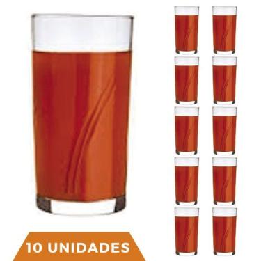 Imagem de Jogo 10 Copos Brisa 300ml Agua Vidro Transparente Suco Nadir - NADIR F