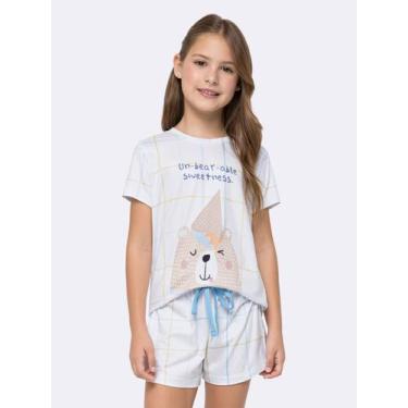 Imagem de Pijama Manga Curta Infantil Dolce Vita - Veggi, Branco, 6, Meninas