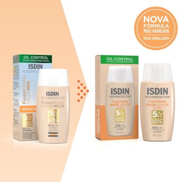Imagem de Protetor Solar Facial Isdin Fusion Water Magic Color FPS50 Cor Clara 50ml