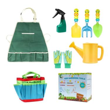 Imagem de Conjunto de Ferramentas de Jardinagem Infantil com 9 Peças e Luvas de Proteção