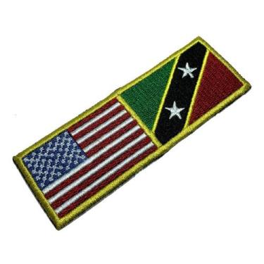 Imagem de BPUSKNT001 Bandeira EUA São C. Neves Bordado Termo Adesivo - BR44