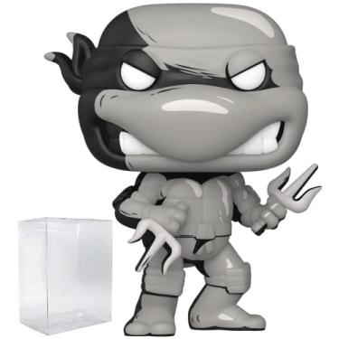 Imagem de Tartarugas Ninja Mutantes Adolescentes - Raphael (Exclusivo para Visualizações do PX) - Boneco de vinil Funko POP em preto e branco (com capa protetora Pop Box)