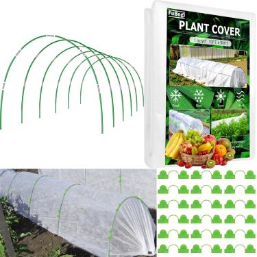 Imagem de Kit de aros de jardim de proteção contra congelamento de cobertura de plantas 3 x 15 m para inverno, cobertura flutuante de tecido, pano de geada, cobertor de plantas ao ar livre para proteção de