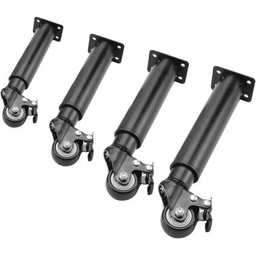 Imagem de Pernas De Suporte Ajustáveis Com Rodízio Preto Conjunto De 4 Pernas De Mesa Para Móveis De Cozinha Cômoda Suporte De Tv Sofá Cadeira Cama Mesa De Café Pernas Ajustáveis Com, Black, 31.5-45cm