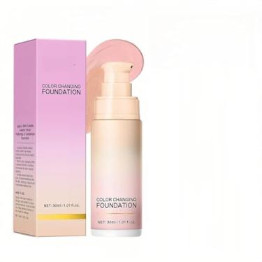 Imagem de MAEPEOR Base que muda de cor, 4 cores, leve, não oleosa, hidratante corretor de cor, creme CC com centella, base corretora de pele para tom de pele opaca (03 rosa)