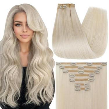 Imagem de Extensões de cabelo Full Shine Blonde Clips em 45 cm 120 g 7 unidades