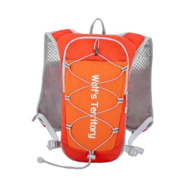 Imagem de oshhni Colete de hidratação para corrida, mochila, alça peitoral ajustável, mochila leve para homens e mulheres, para corrida, trilha, acampamento ao ar, Laranja