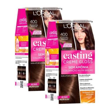 Imagem de Kit 2 Tintura Casting Creme Gloss L'oréal Paris 400 Castanho Natural