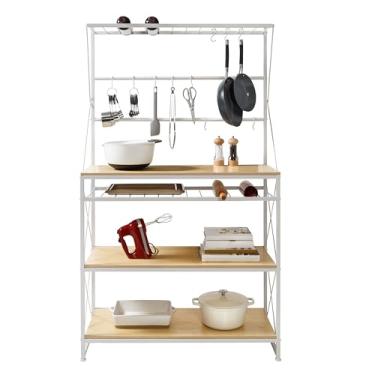 Imagem de Honey-Can-Do Rack de cozinha Baker, branco/carvalho SHF-09513 branco