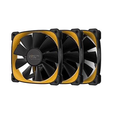 Imagem de Kit 3 Fans 120MM Geometric Future Squama Preto e Amarelo