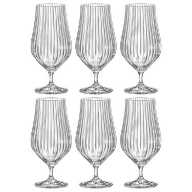 Imagem de Conjunto de Taças para Cerveja Bohemia Tulipa Optic em Cristal 540ml - 6 Peças
