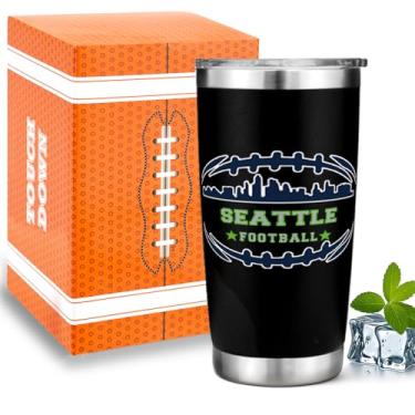 Imagem de Fã de futebol 590 ml copo de café isolado com tampa Carolina temático merch shop homens mulheres equipamento esportivo vestuário panteras equipe decoração decoração acessórios mercadoria marido