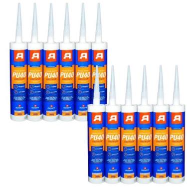 Imagem de Kit 12 Adesivo Selante PU 40 Cinza AutoFix 360G, Único