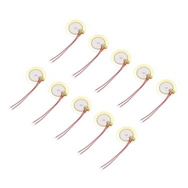 Imagem de uxcell 10 discos piezoelétricos 35 mm acústico captador transdutor microfones trigger buzzer tambor guitarra com filme de PVC de 49 mm