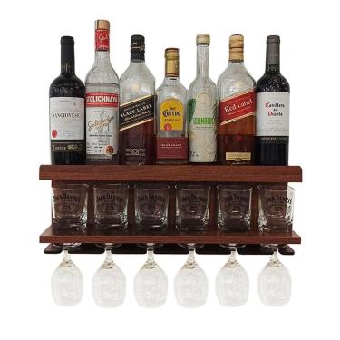 Imagem de Barzinho De Parede Compacto Porta Copos Whisky Porta Taças