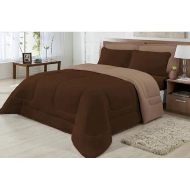 Imagem de Edredom Casal Malha 100% Alg Antialérgico Tabaco E Avelã