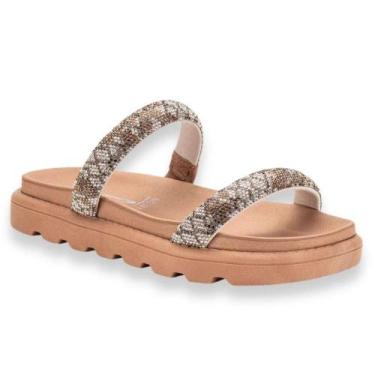 Imagem de Papete Vizzano Pedraria Elegância Tratorada Feminina, Branco, Off, Cri