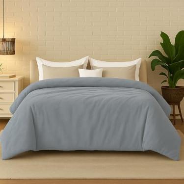 Imagem de HomeSmart Capa de cobertor com peso Queen Size – Ultra Soft Minky Frabic, cinza, serve para cobertor ponderado de 223,5 x 233,6 cm (apenas capa)