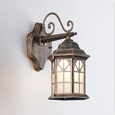 Imagem de Luminária de parede externa vintage, luminária vitoriana para varanda externa, suporte de parede, arandela de alumínio à prova d'água com vidro, luminária de parede externa para casa, garage