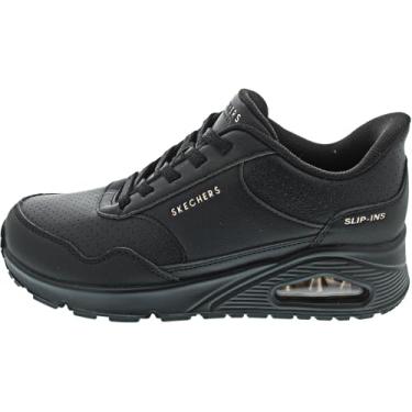 Imagem de Skechers Tênis feminino Uno-Banksia Luxe Hands Free Slip-ins, Preto/preto, 37
