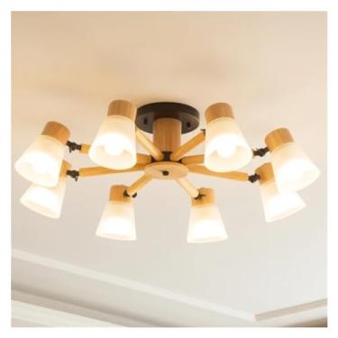 Imagem de - Lustre de vidro compatível com sala de estar, quarto, sala de jantar, cozinha, iluminação, lustres suspensos de teto E27, lâmpadas de lustre