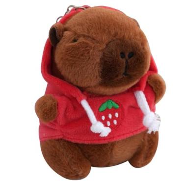 Imagem de Porta-chaves de pelúcia de carpincho, porta-chaves pequeno de pelúcia de carpincho - porta-chaves de peluche - brinquedo de animais, bonecos de peluche, acessório para mochila, pingente de carpincho