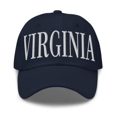 Imagem de Merch Town Boné Virginia bordado Virginia Dad Hat, Azul marino, tamanho �nico