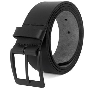 Imagem de Cinto Masculino Fasolo Casual Largo Couro Fosco Liso Confortável, Pret