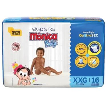 Imagem de Turma da Mônica Baby Fralda Descartável - Tam XXG - 16 Fraldas
