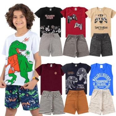 Imagem de Kit Conjunto Infantil Verão Menino Com 2 Conjuntos Sortidos - Mega Kid