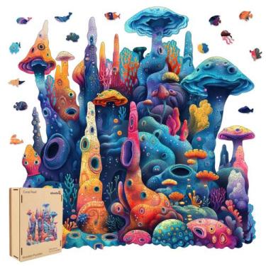 Imagem de Puzzles de madeira Qiuenisray Coral 200 unidades para adultos e crianç