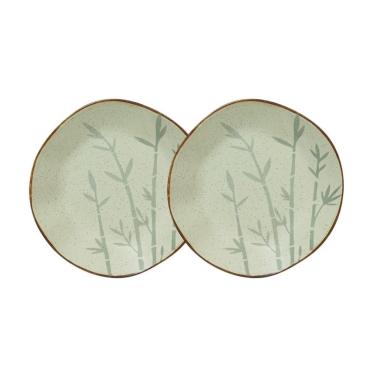 Imagem de Conjunto 2 Pratos Fundos 22,5 Cm Ryo Bambu Porcelana Oxford
