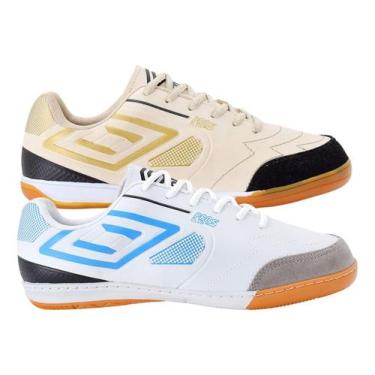 Imagem de Kit 2 Chuteiras Futsal Adulto Resistente Bico Reforçado Bump, Brancoaz