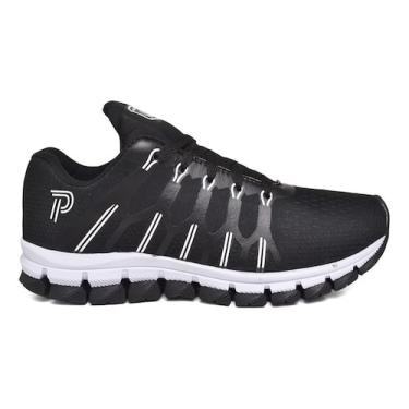 Imagem de Tênis Esportivo Polo Blu Leve Confortável Tecido + Relogio, Preto, 42 