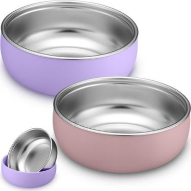 Imagem de Conjunto de conchas de silicone em aço inoxidável Nuogo Baby Bowls x2 
