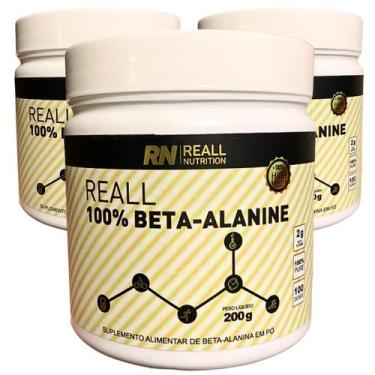 Imagem de Combo 3 Beta Alanina Em Pó 100% Pura Reall Nutrition 200g, Original