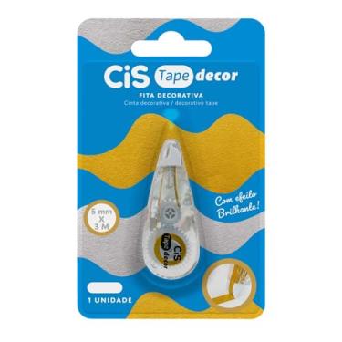Imagem de Fita Decorativa com efeito brilhante CIS Tape Decor 5mm x 5m, Ouro, Blister com 1 unidade