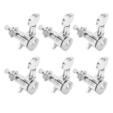 Imagem de RiToEasysports Kit de Cabeça de Máquina de Guitarra Com Trava Prateada, Fixa Firmemente As Cordas, Mantém o Tom para Guitarristas (Conjunto de seis botões esquerdos)