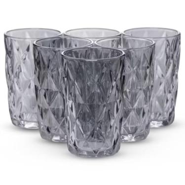 Imagem de Jogo De Copos com 6un Vidro 350ml. (Fumê Preto)