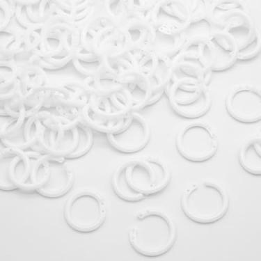 Imagem de LOUZAGO Pacote com 100 anéis de fichário, anéis de plástico para livros, anéis de cartão de índice, anéis de papel para escritório, escola, casa (branco, 15 mm)
