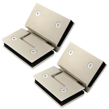 Imagem de AatrixQuayn Dobradiças de porta de chuveiro de vidro de 135 graus, latão sólido resistente, substituição de ferragens de porta de chuveiro para vidro temperado de 5/16" (8 mm) - 12 mm de espessura