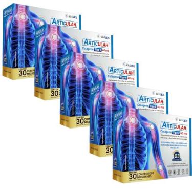 Imagem de Kit 5 Articulah Colágeno Tipo II 40 mg e D3 5x30 comp IDNLabs - IndLab