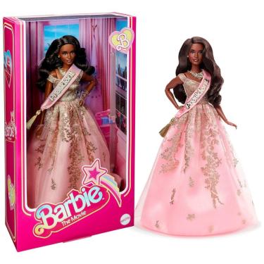 Imagem de Boneca Barbie Presidente Colecionável com Vestido Rosa e Dourado Cintilante, Barbie