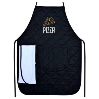 Imagem de Avental Bordado Churrasco Pizza Burguer Sushi Forro de Tecido com Bate