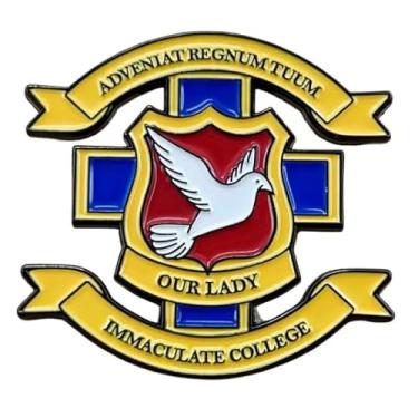 Imagem de Derry Girls Our Lady Immaculate College Uniform Symbol Emblem Logo Adveniat Regnum Tûm Thy Kingdom Come Ireland British Irish Catholic Comedy Show 4.1 cm Pin Badge