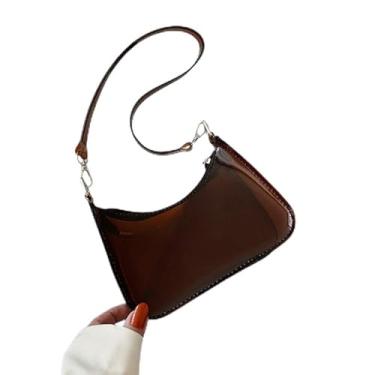 Imagem de Bolsa transparente feminina transparente para estádio aprovada em PVC transparente pequena bolsa de estádio transparente para shows, Marrom