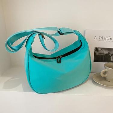 Imagem de Bolsas transversais para mulheres, bolsas masculinas Hobo, lua crescente, bolsa de ombro, Azul, Bolsa tiracolo Hobo Sling Crescent Bolsas femininas