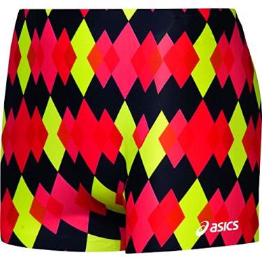 Imagem de Bermuda de corte feminina ASICS com costura interna de 10 cm, Black/Red, XX-Small