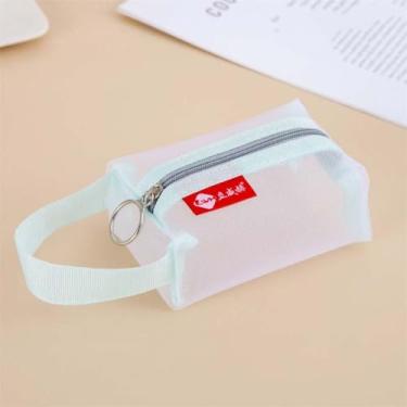 Imagem de Generic Bolsa de cartão retrô colorida, bolsa de cosméticos para batom, bolsa de armazenamento criativa, mini porta-moedas, dados portáteis (azul-estilo C)