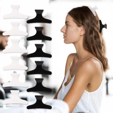 Imagem de 12 peças de grampos de cabelo para pentear grampos de cabelo borboleta grampos de salão de beleza grampos de aperto para seção de cabelo, clipes jacaré, acessórios de garra de cabelo para mulheres 07